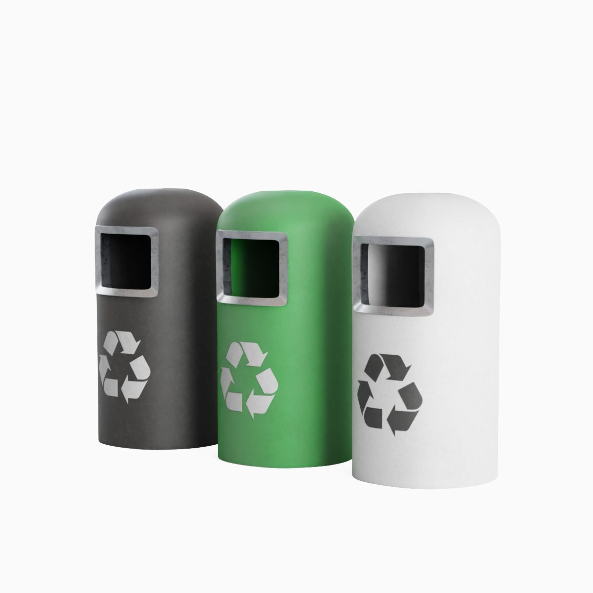 Trashbin 04 Low-poly 3D model_3
