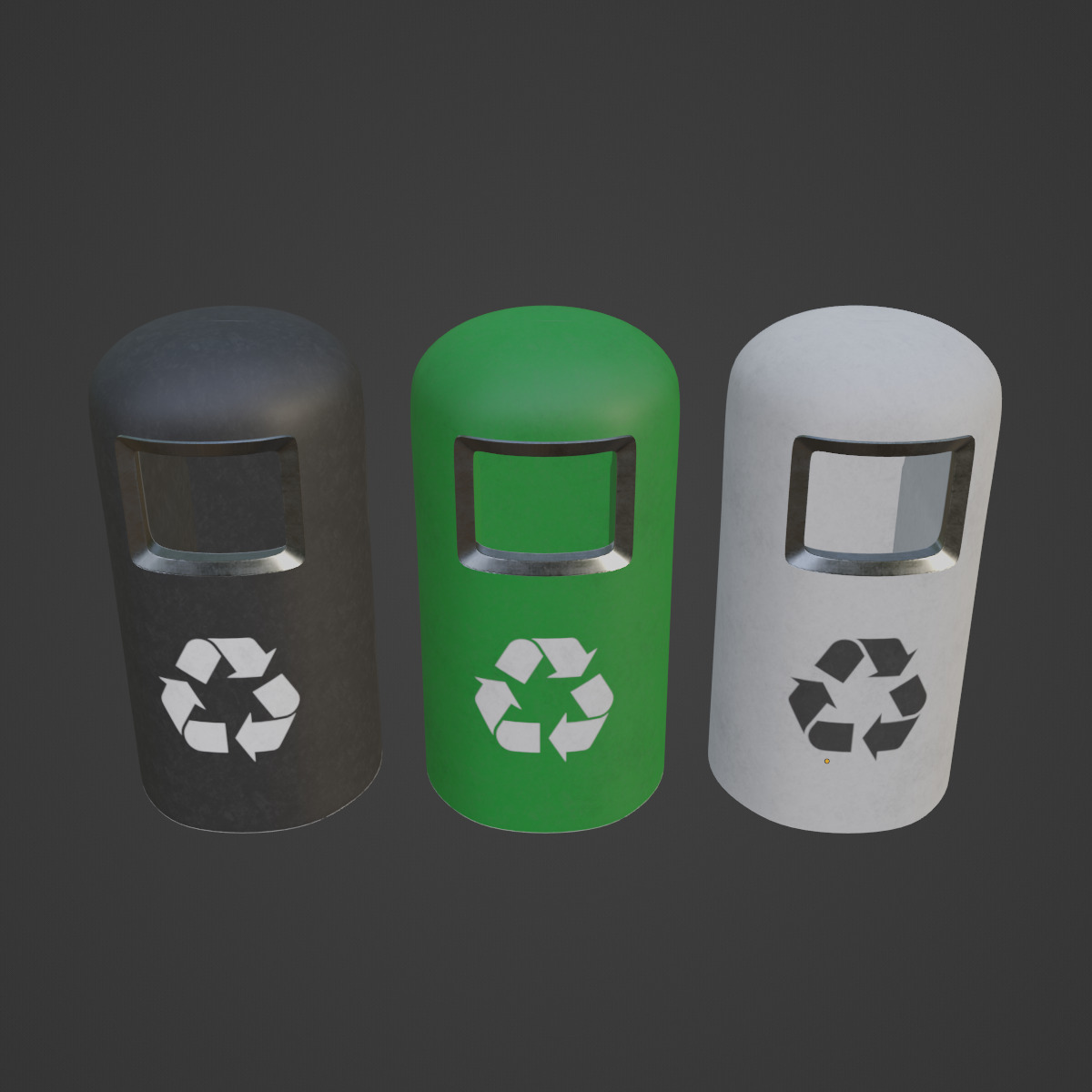 Trashbin 04 Low-poly 3D model_6