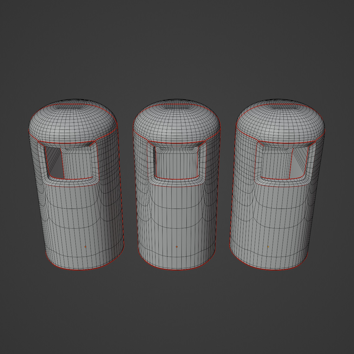 Trashbin 04 Low-poly 3D model_9