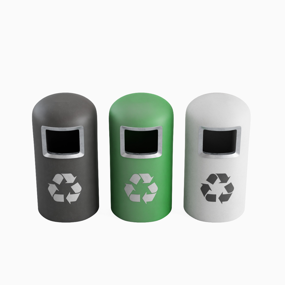 Trashbin 04 Low-poly 3D model_4