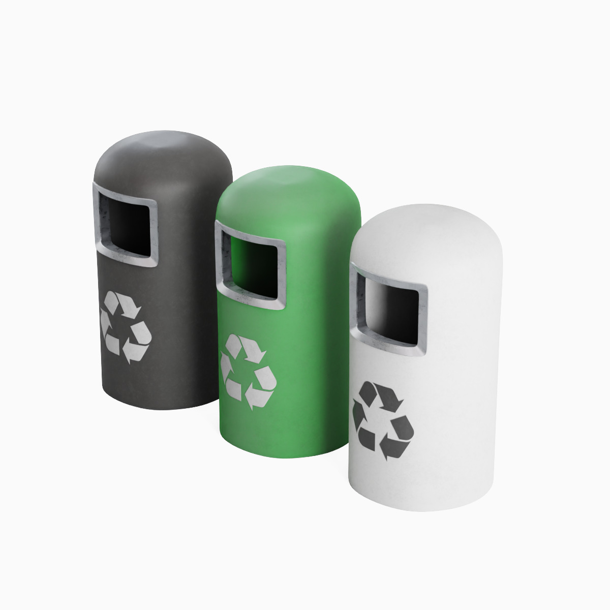 Trashbin 04 Low-poly 3D model_5