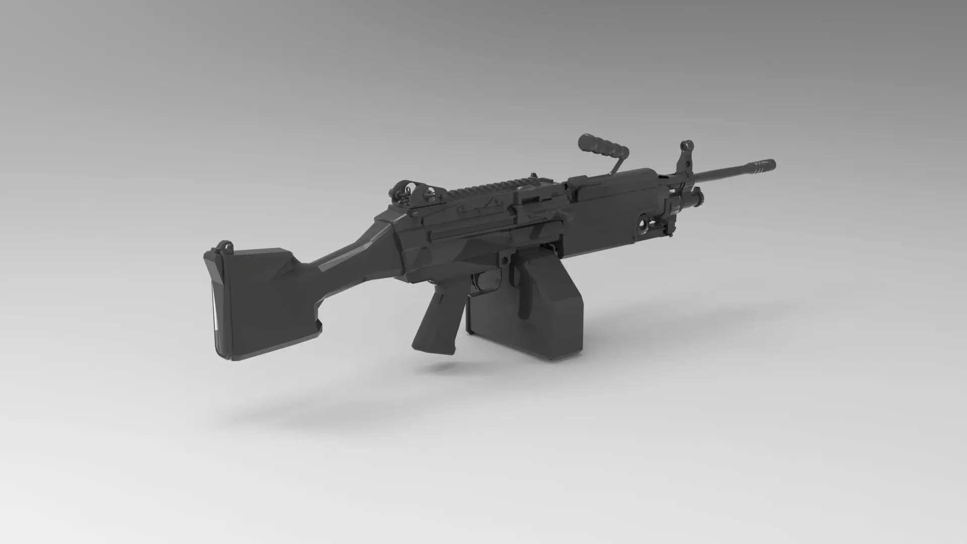 M249 light machine gun 3D model_0