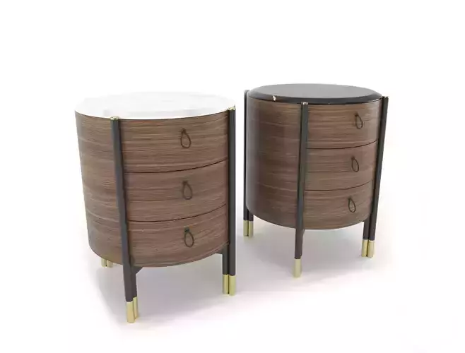 Nightstand Porada BAYUS TONDO 3 bedside table with drawers 3D model