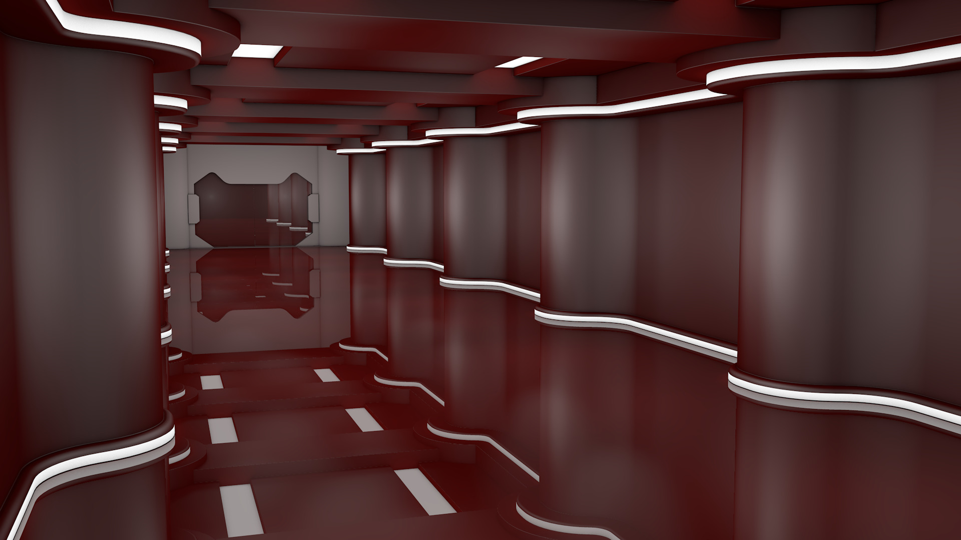 Sci Fi Corridor 3D model_1