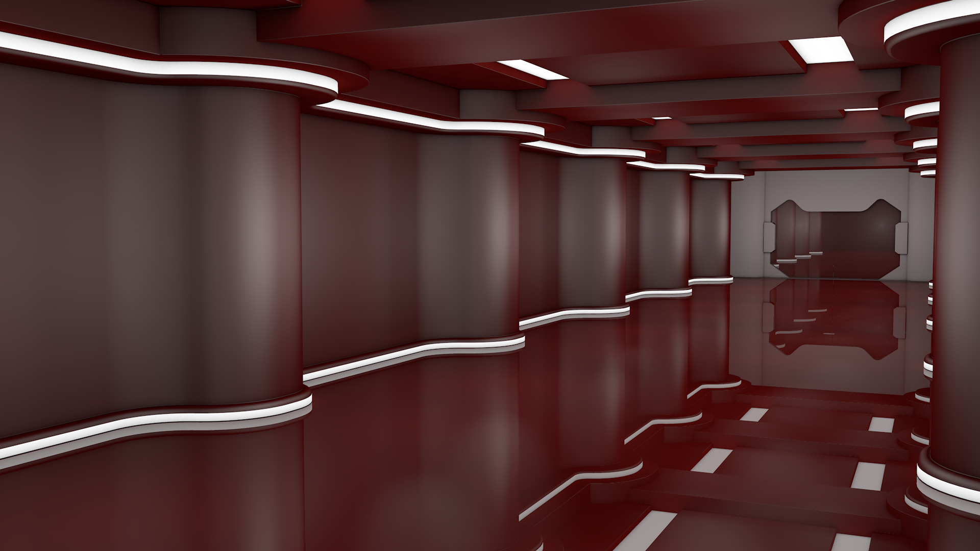 Sci Fi Corridor 3D model_2