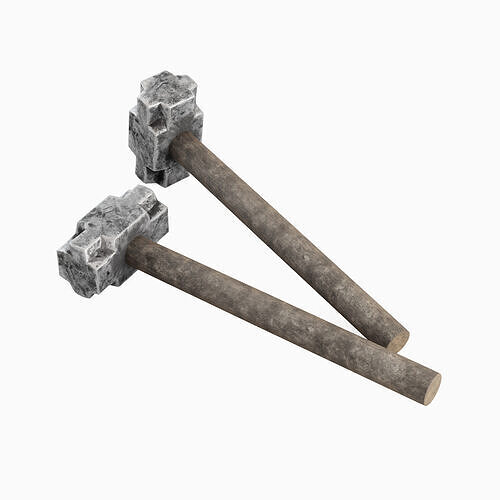 Dirty Sledgehammer 03 Low-poly 3D model
