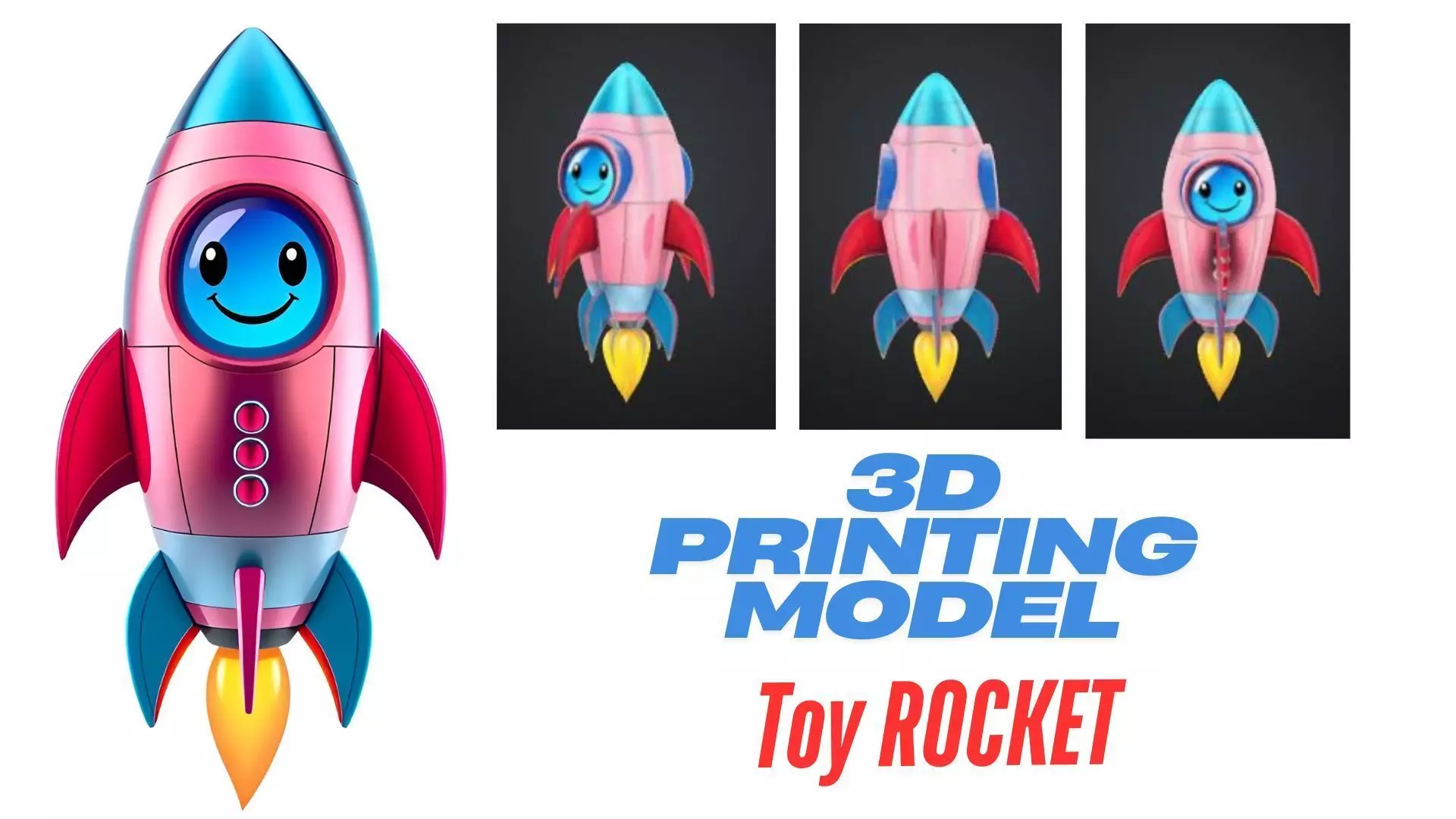 Toy Rocket high poly best Quality Space-Themed Design 3D print model