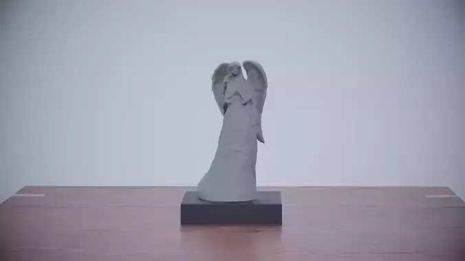 3D Printable Angel Statue Spiritual Decor