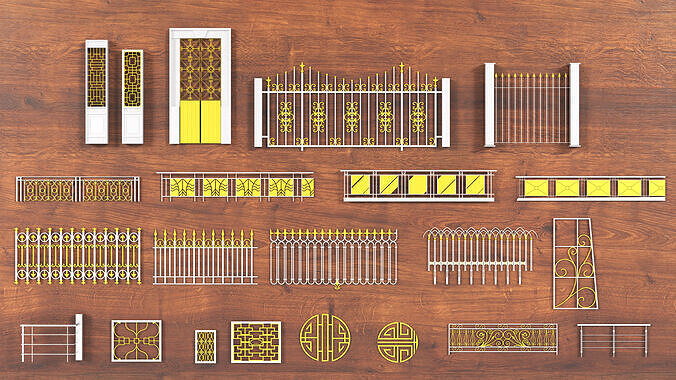 Building Facade Collection 22 pieces 3D model Low-poly 3D model