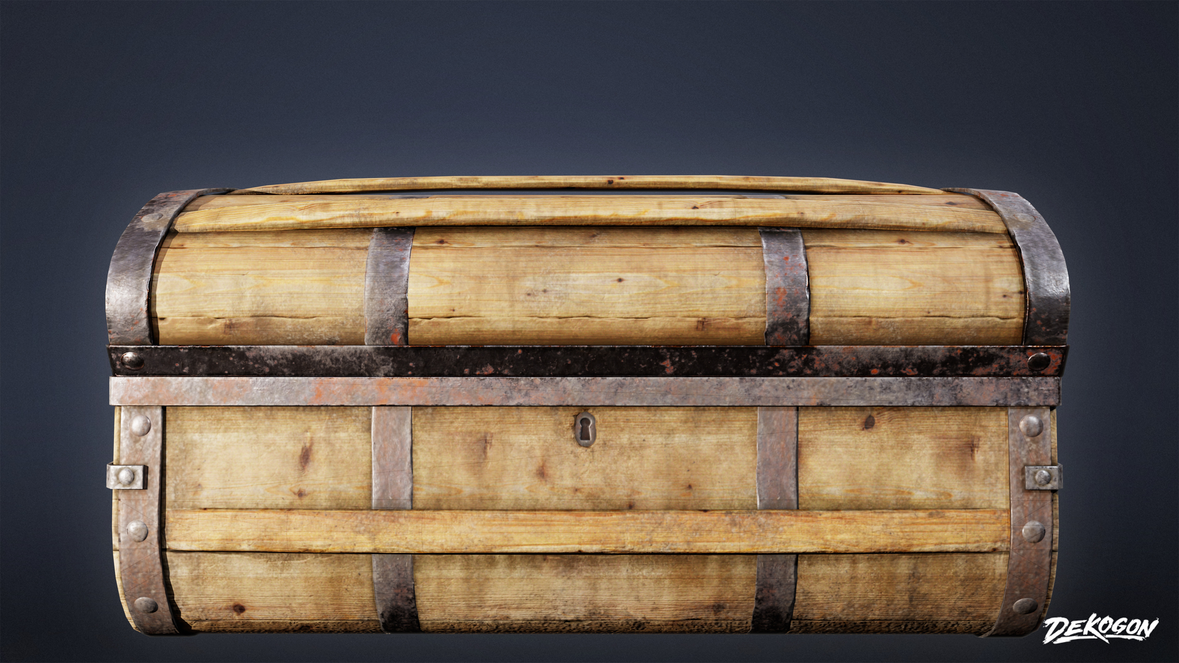 PIRATES - Chest 11 - LOW POLY AND NANITE Low-poly 3D model_6