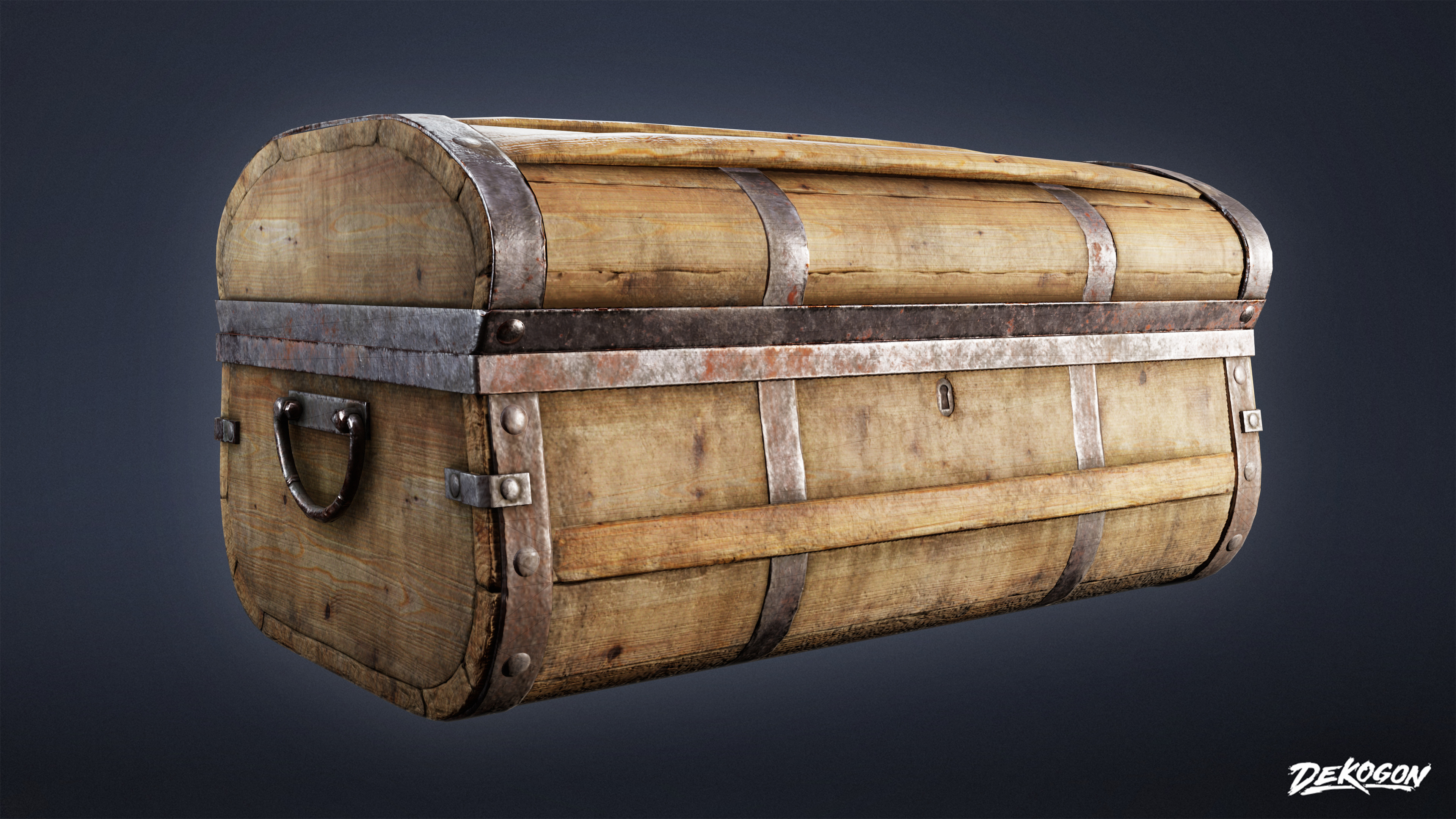PIRATES - Chest 11 - LOW POLY AND NANITE Low-poly 3D model_3