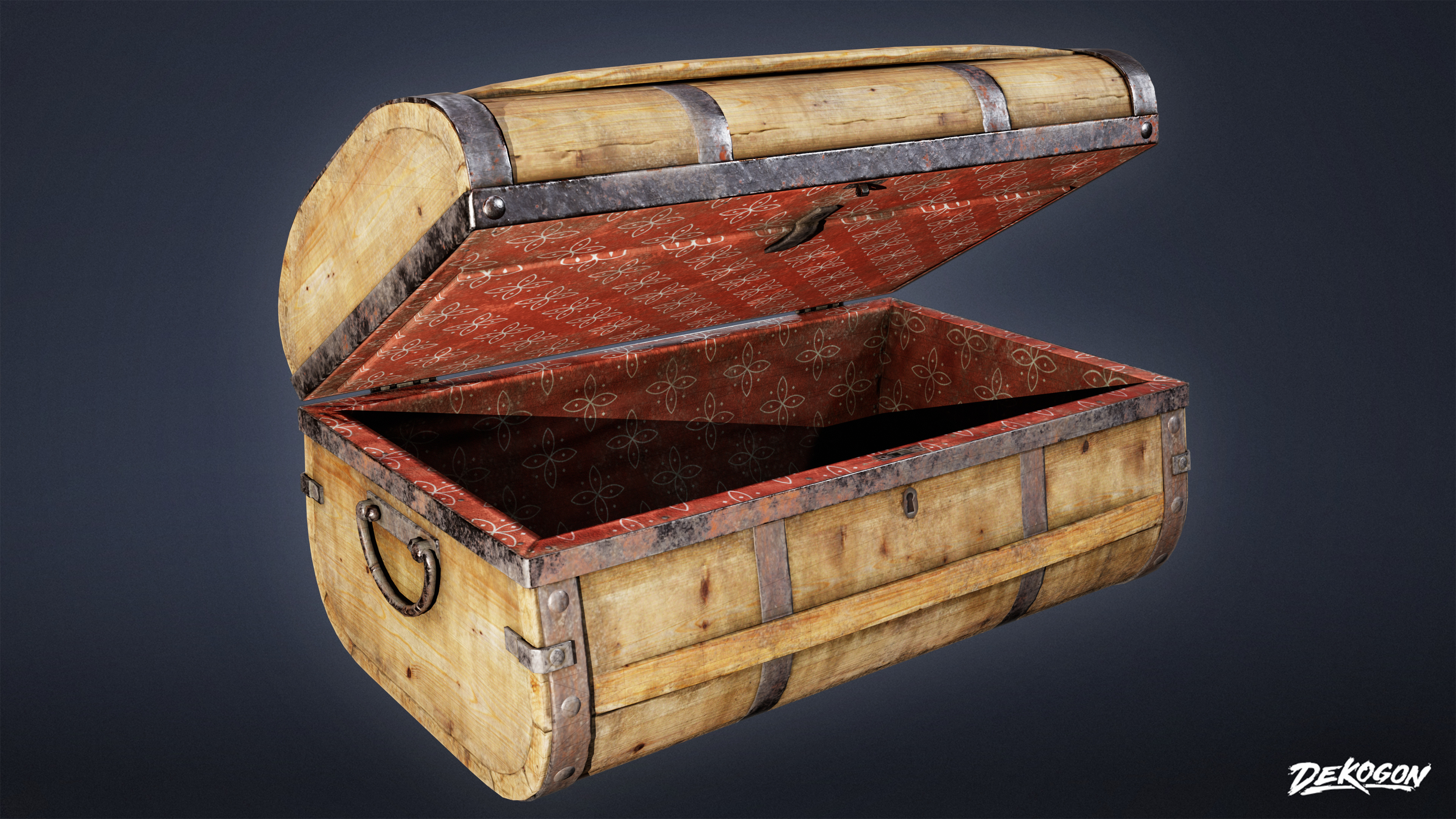 PIRATES - Chest 11 - LOW POLY AND NANITE Low-poly 3D model_7