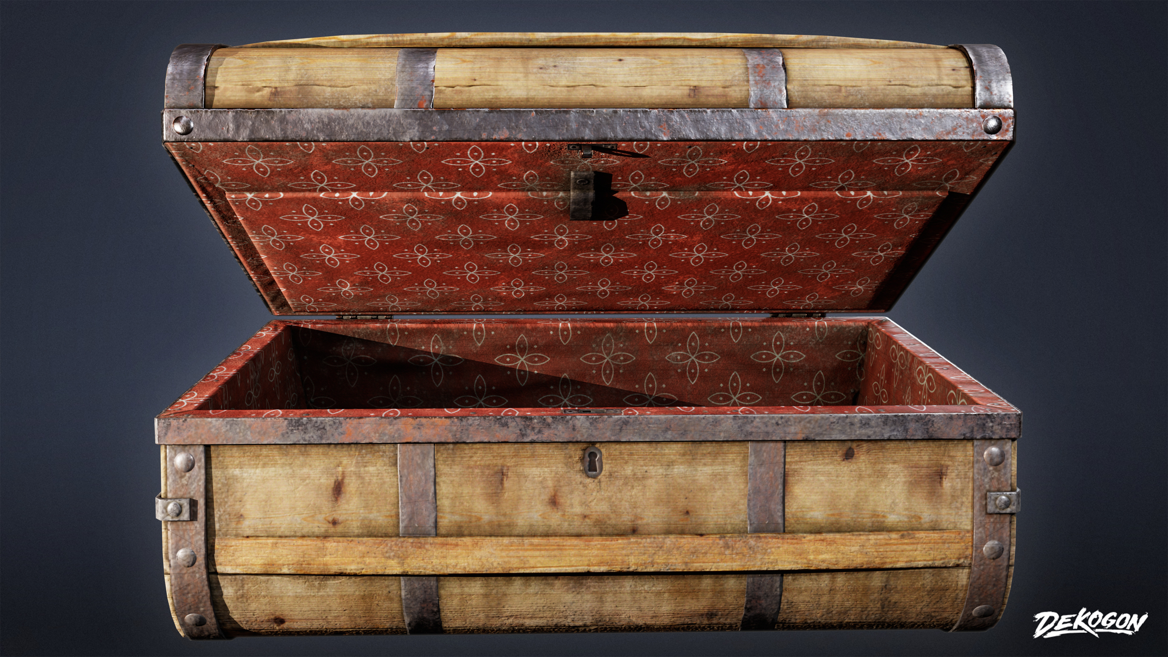 PIRATES - Chest 11 - LOW POLY AND NANITE Low-poly 3D model_8