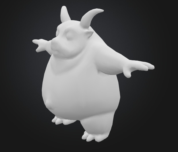 Humanoid beast 3 Low-poly 3D model_2