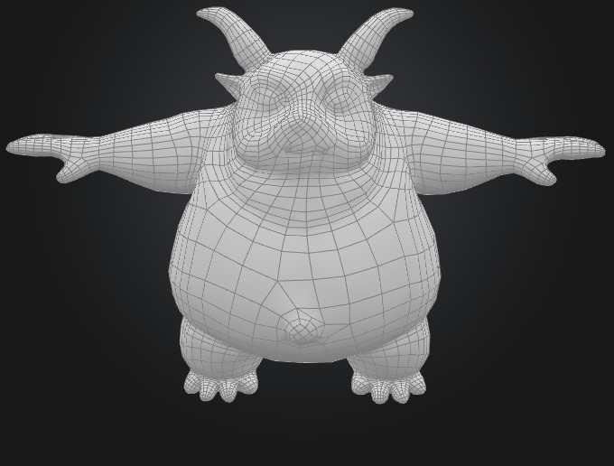 Humanoid beast 3 Low-poly 3D model_1