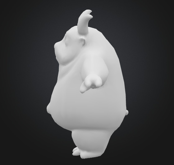 Humanoid beast 3 Low-poly 3D model_3