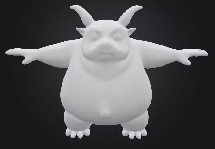Humanoid beast 3 Low-poly 3D model_0