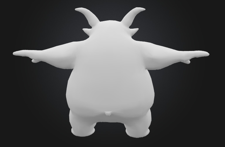 Humanoid beast 3 Low-poly 3D model_4