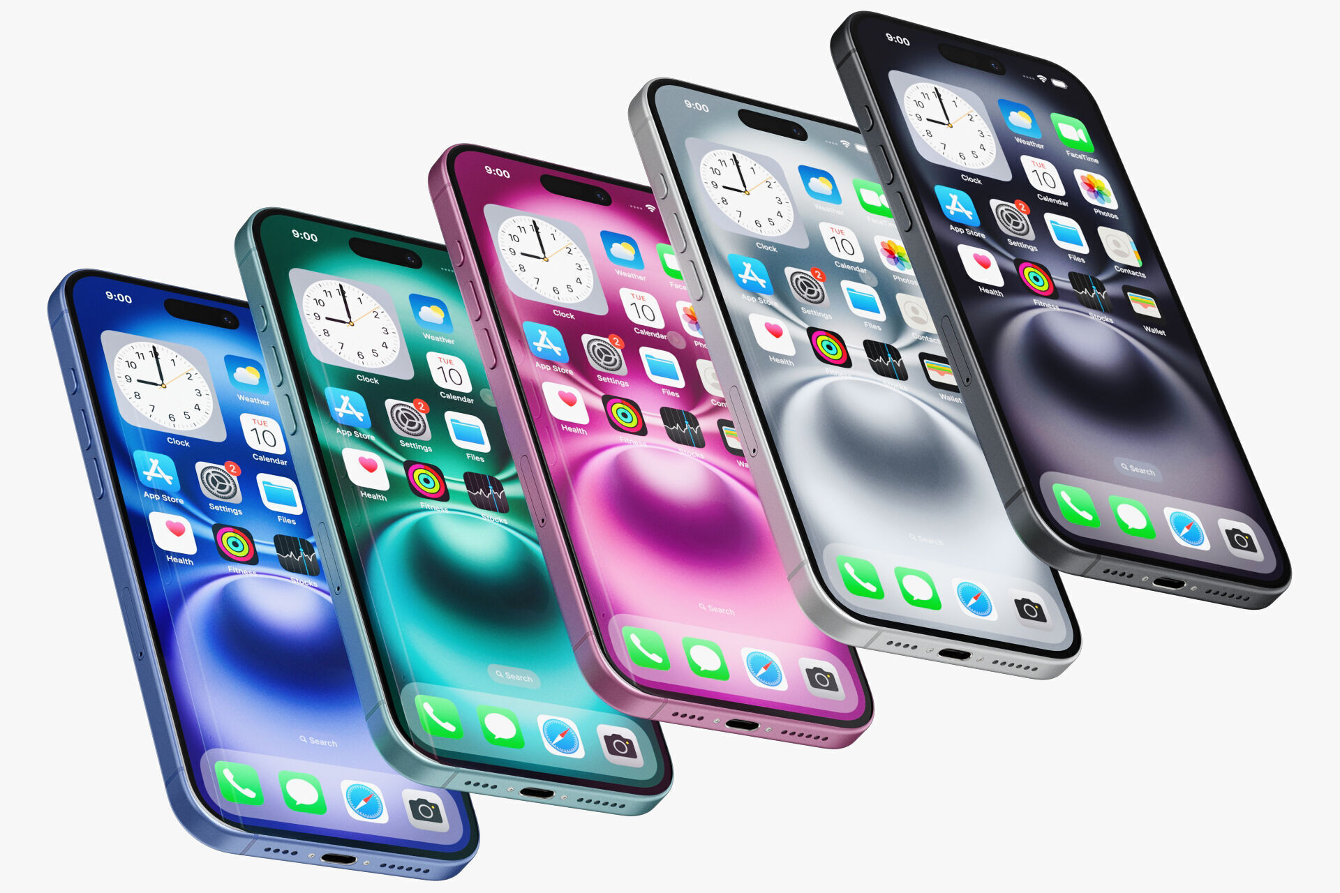 Apple iPhone 16 Collection All colors 3D model_64