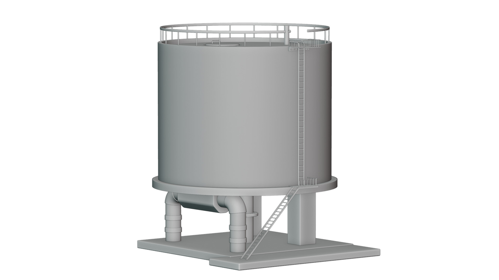 Factory huge Oil Storage tank Free 3D model_2