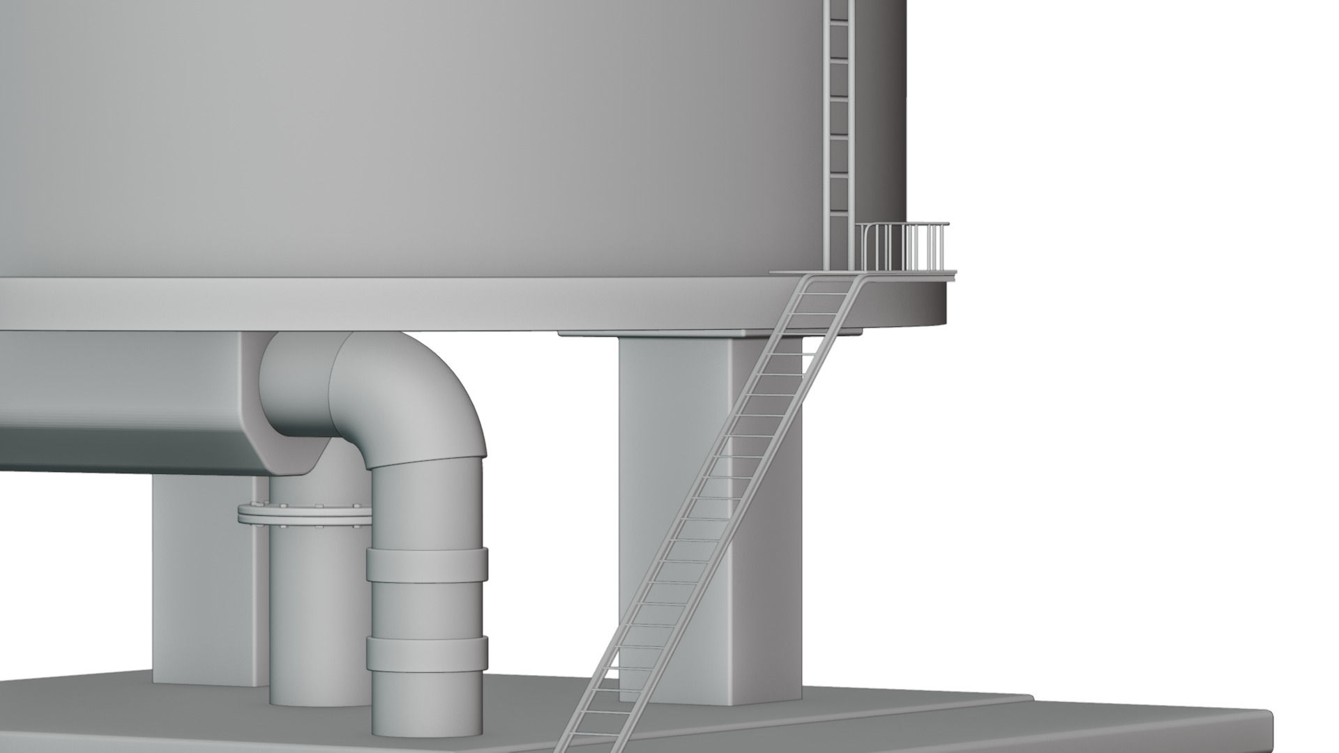 Factory huge Oil Storage tank Free 3D model_5