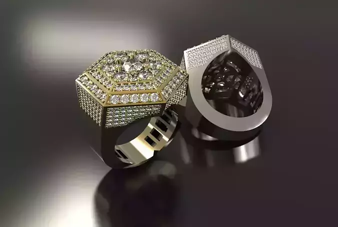 Hexagon Men ring