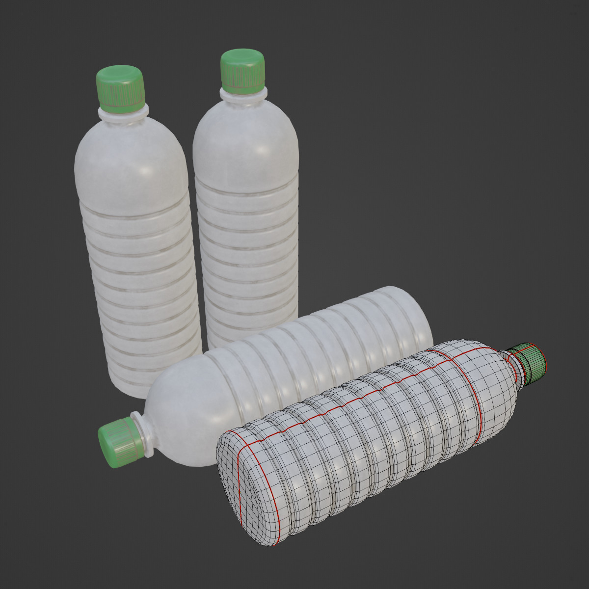 Plastic Bottle 02 Low-poly 3D model_7