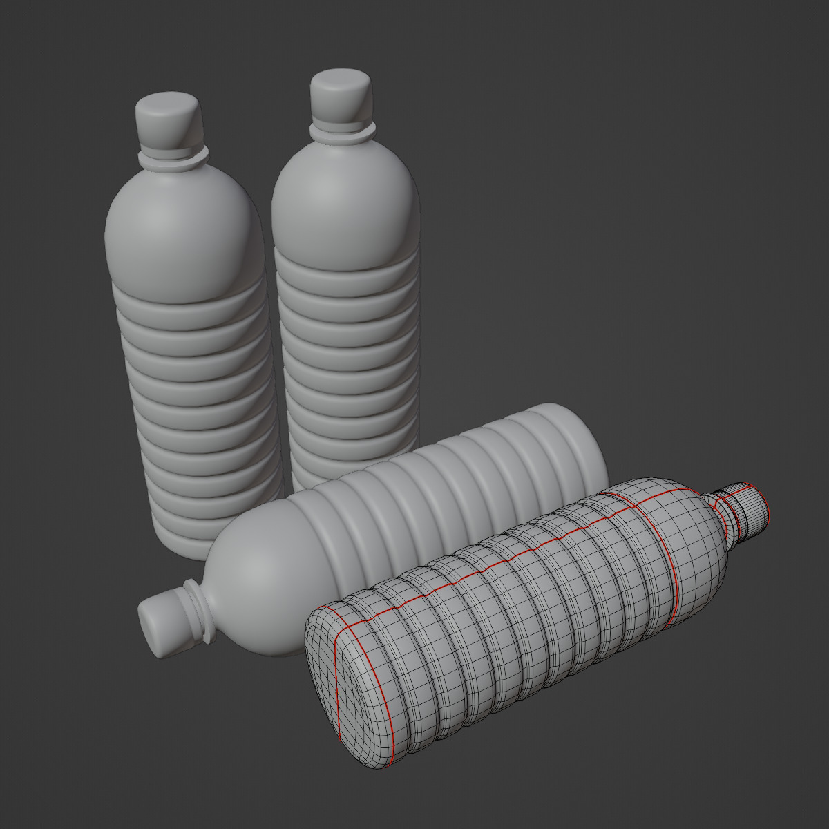 Plastic Bottle 02 Low-poly 3D model_9