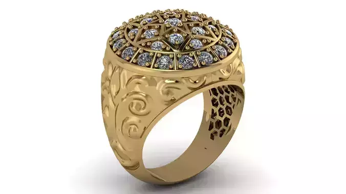 Ring003 Printable model hollow with underplate ring resizeable