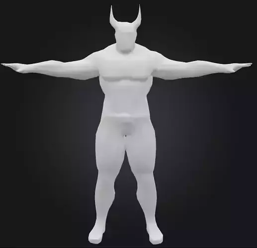 Humanoid beast 4 Low-poly 3D model
