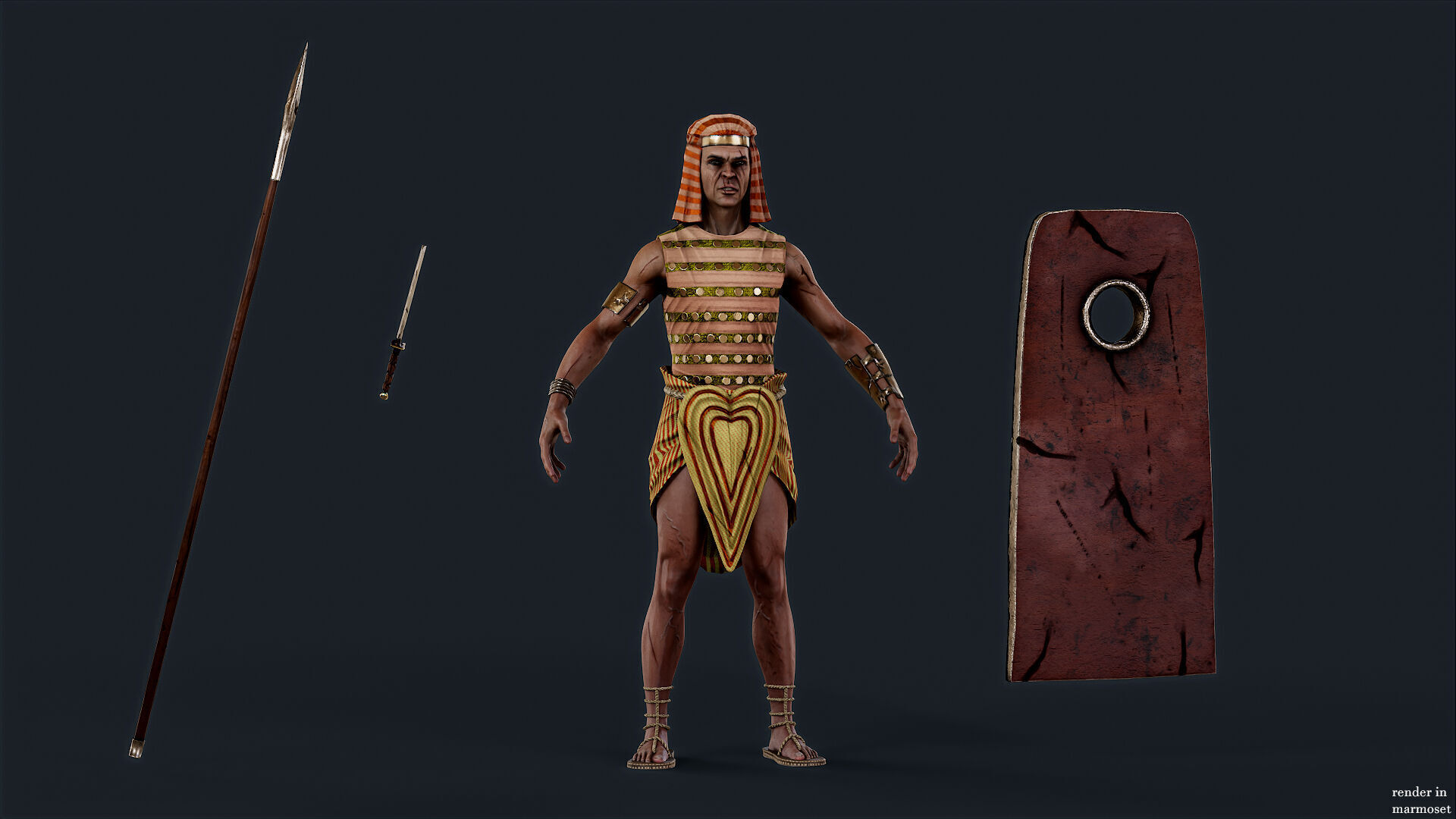 EGYPTIAN 5 Low-poly 3D model_9