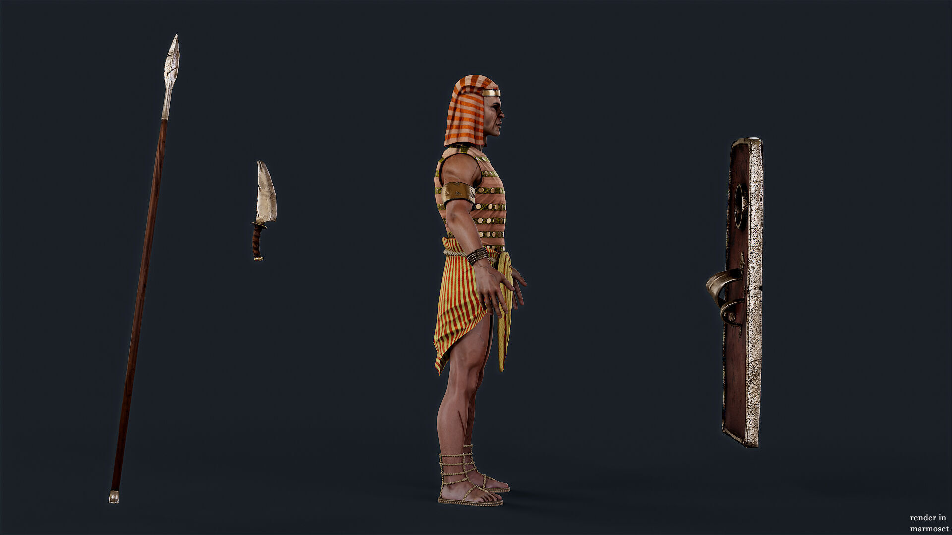 EGYPTIAN 5 Low-poly 3D model_10