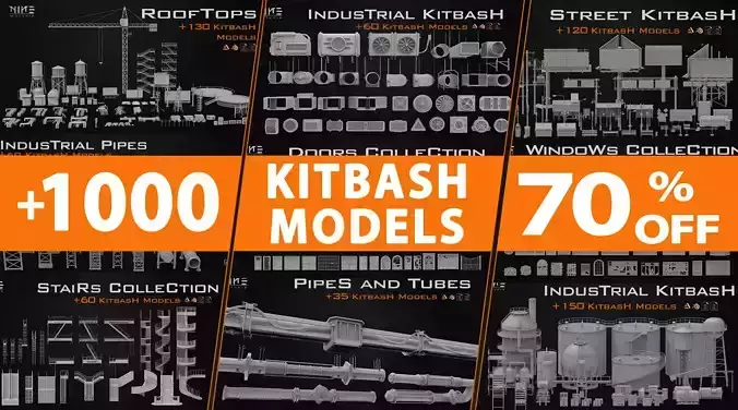 Kitbash Models 3D Model Collection Kitbash Models 3D Model Collection