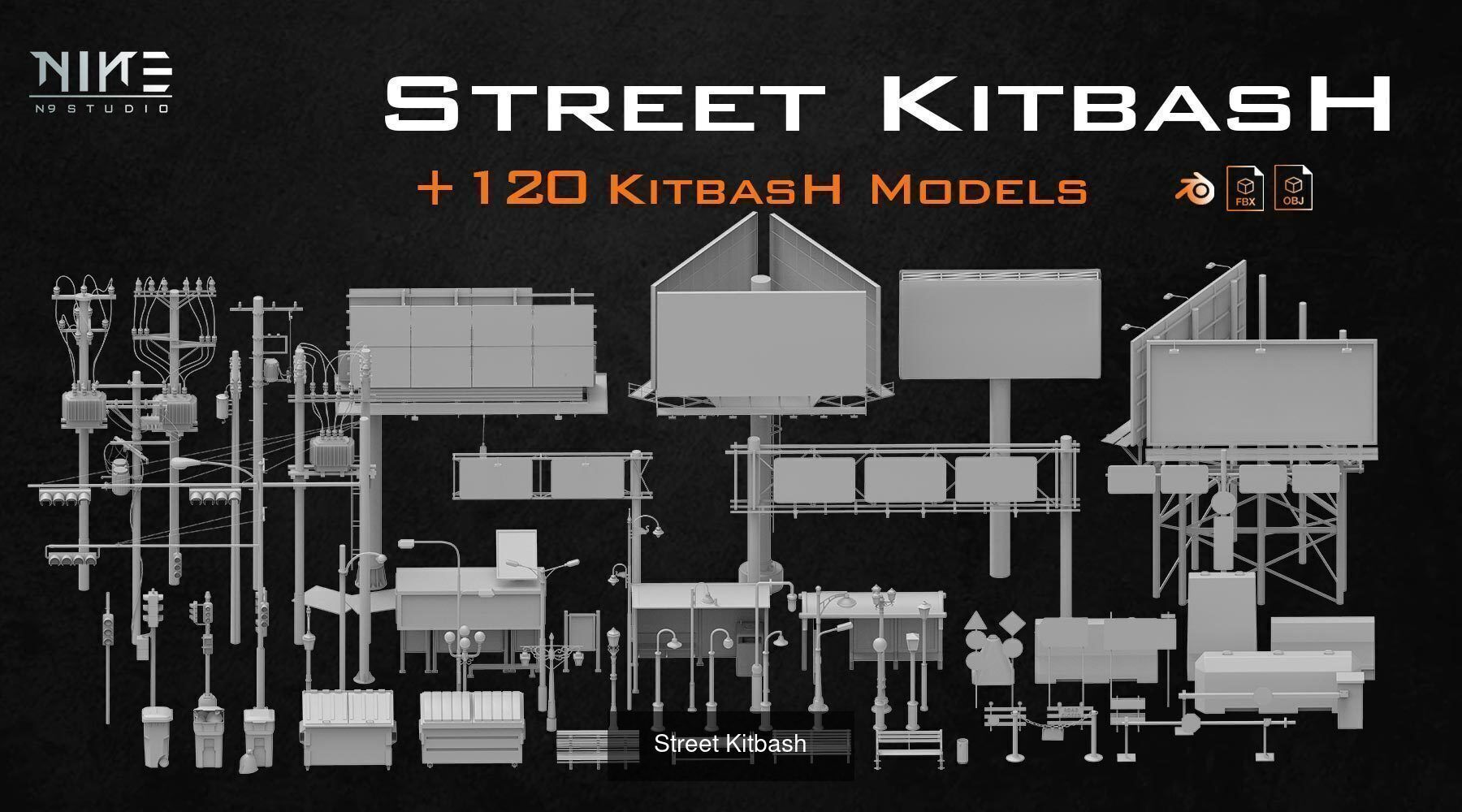 Kitbash Models 3D Model Collection_3