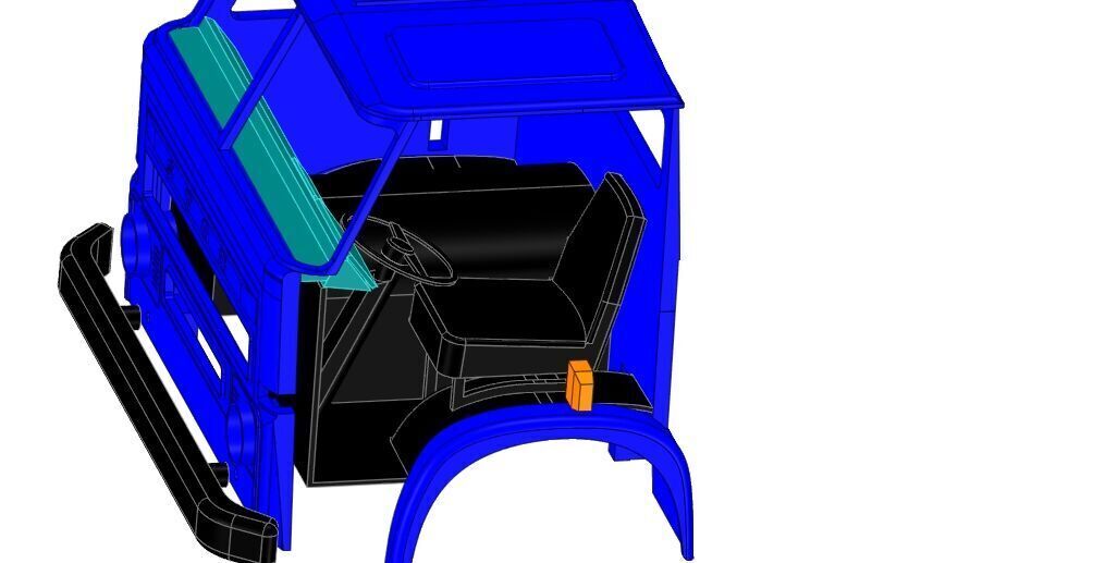 Alternative Star 28 cab for the WPL together with the interior  3D print model_3