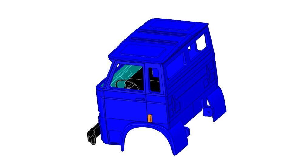 Alternative Star 28 cab for the WPL together with the interior  3D print model_1