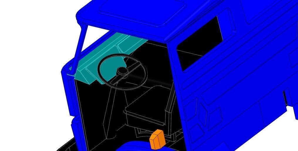 Alternative Star 28 cab for the WPL together with the interior  3D print model_4