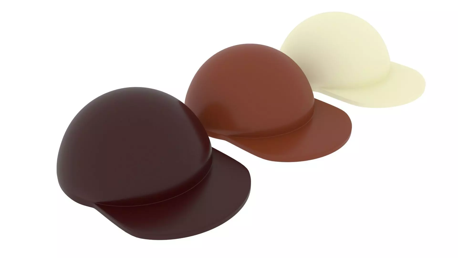 Chocolate Lego Caps Set 3D model_0