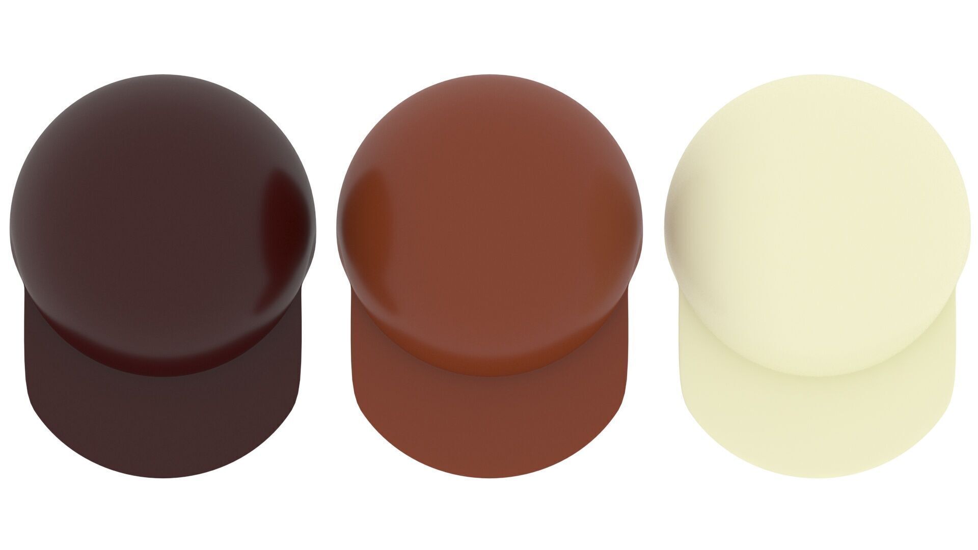 Chocolate Lego Caps Set 3D model_6