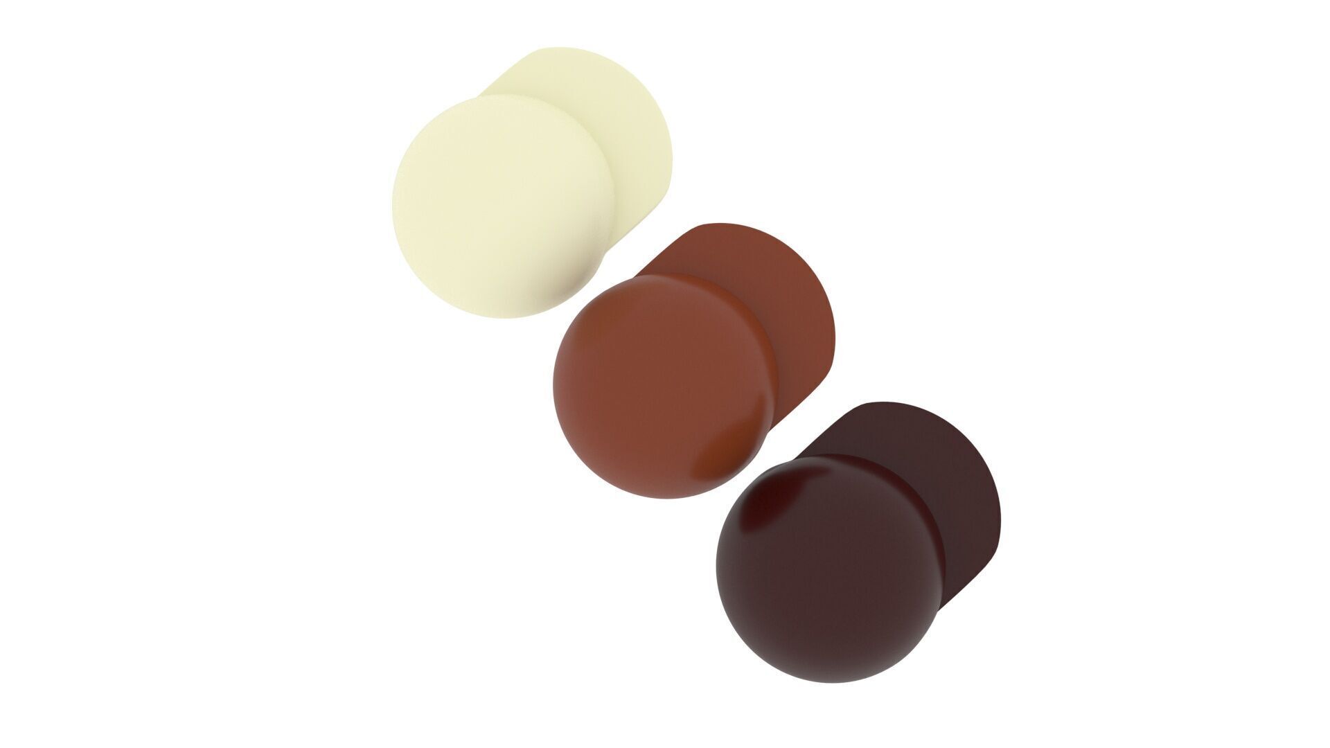 Chocolate Lego Caps Set 3D model_3