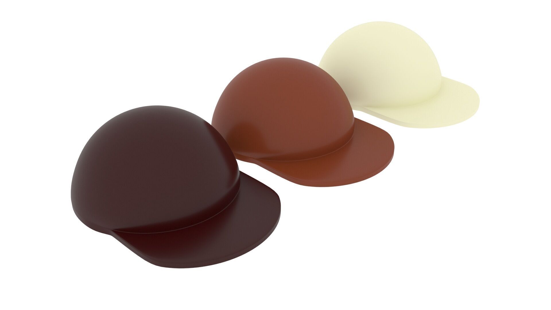 Chocolate Lego Caps Set 3D model_5