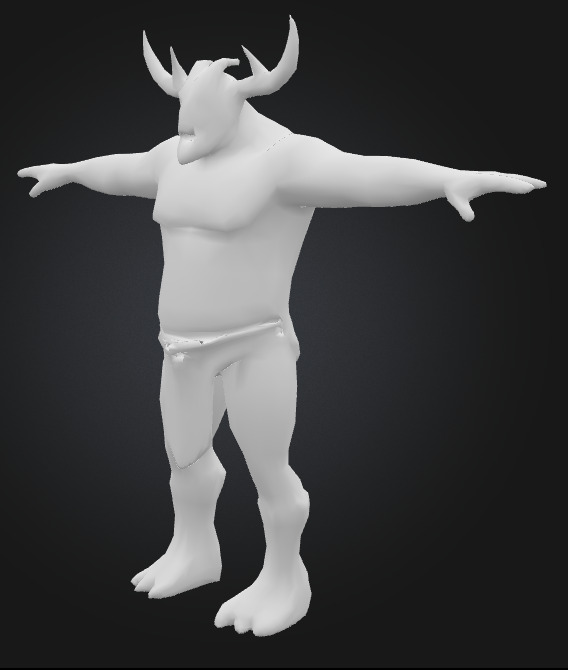 Humanoid beast 6 Low-poly 3D model_2
