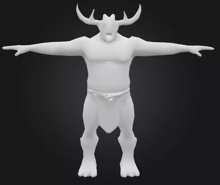 Humanoid beast 6 Low-poly 3D model_0
