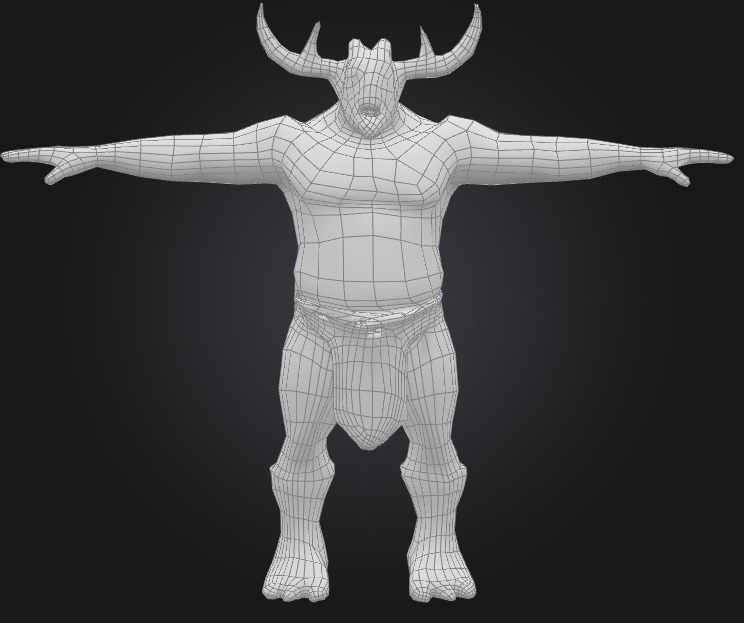 Humanoid beast 6 Low-poly 3D model_1