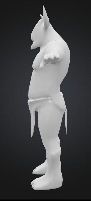 Humanoid beast 6 Low-poly 3D model_3