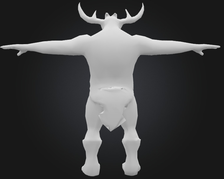 Humanoid beast 6 Low-poly 3D model_4