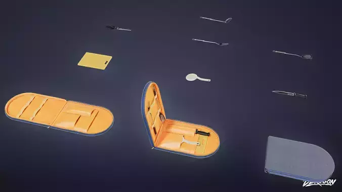 CAMPING - Utensils Kit 01 - LOW POLY