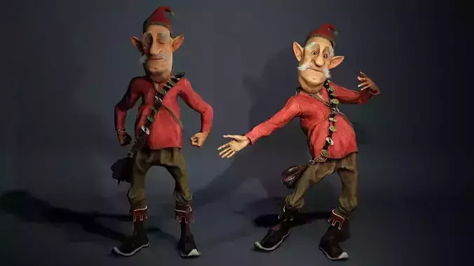 dwarf man   High-quality character full-rigged and Animated