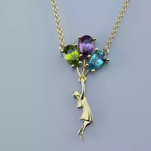 Pendant Girl with balloons