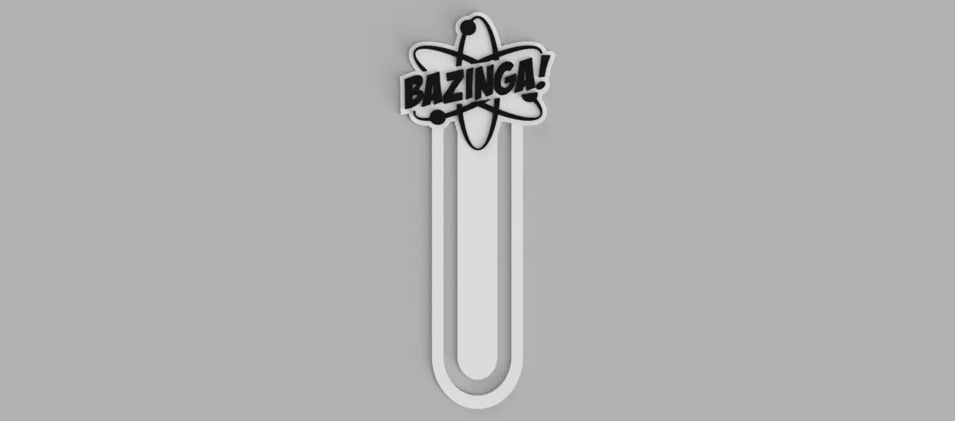 BAZINGA From Big Bang Theory Logo Bookmark 3D print model